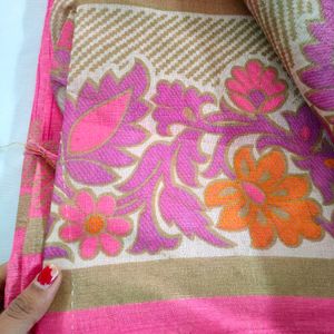 Pink Bhagalpuri Silk Saree Without Blouse Piece