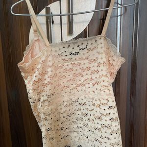 Winter Sale Nude Padded Net Camisole