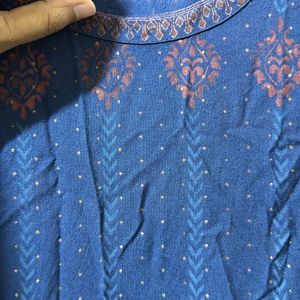 Avaasa Blue Side Open OverCoat Kurtha