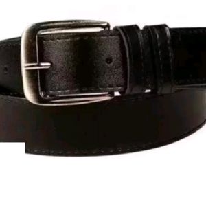 Men Black Artificial Leather Belt