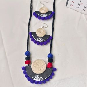 Handmade Fabric Necklace Set