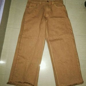 Tan Brown Wide Jeans (28-30)