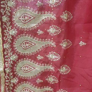 New Wedding Saree With Attached Blouse