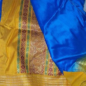 Blue Kathpadar Saree