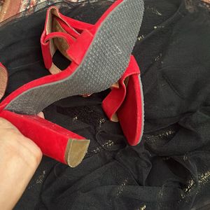 Brand New Red Block Heels