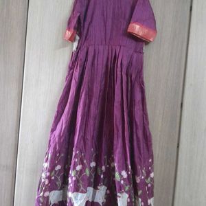 Long Dress With Pichwai Print 42 Bust And Length57