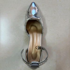 Silver Shining Heels For Women