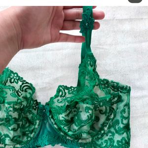 Lace Bra Green Color