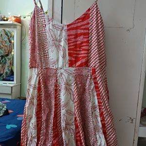 Off White And Red Cute Dress