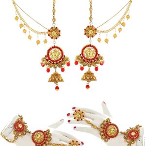 new bridal Red jwellery set with tag....new in m