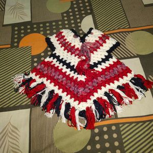 Kids Girls Winter Poncho Top Handmade