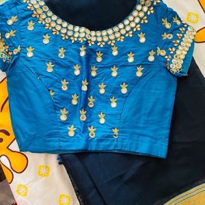 Work  Blouse With  Saree