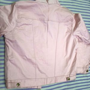 Pink Cotton Full Sleeves Jacket for Women