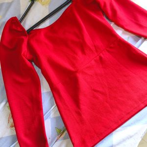 Women's Red Slim Top