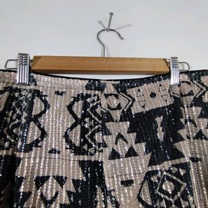 Black And Beige Sequence Skirt (Women's)