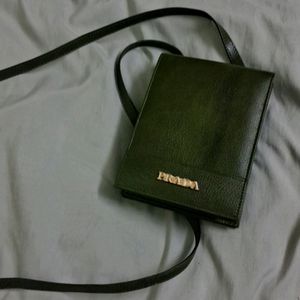 PRADA Pure Leather dark Green Slingbag