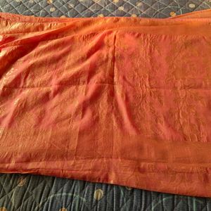 Peach Saree With Blouse (Women)