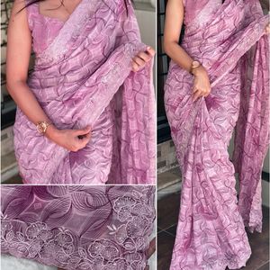 Lotus Design Georgette Saree