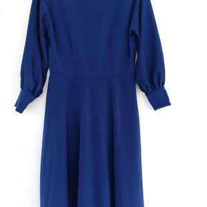 Dark Blue Knee Length Dress