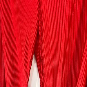 plus size hot red pleated cordset