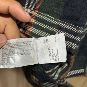 Trensic SPAO Green Flannel Warm Check Shirt