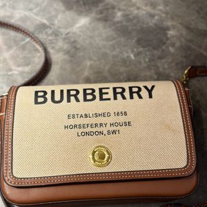 Burberry Hampshire Leather And Canvas Crossbody Ba