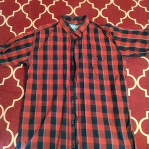 Mens Checks Shirt : Red and Black size xl