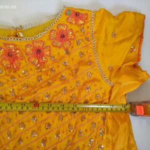 Golden Yellow And Peach Lehenga Set