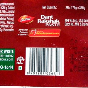 Free Delivery New Dabur Dant Rakshak Ayurvedic