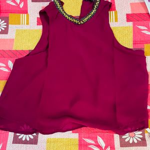 Party Wear Burgundy Top