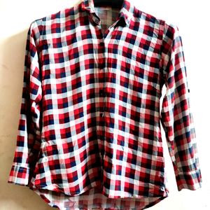 💗Woman Check Shirt Multicolour, Size : L , No Fla