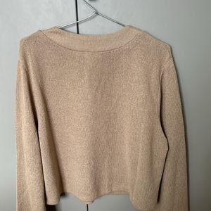 Tan H&M V Neck Knit Top