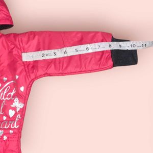 Jacket With Hoodie For Cute Baby Girl (Red)