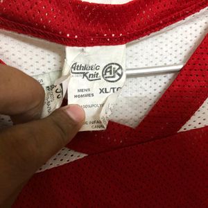 Athletic Knit Red Long Sleeve Jersey