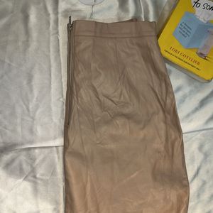 Leather Beige skirt