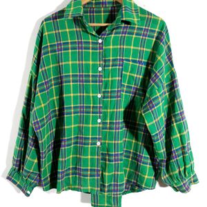 Green Checks Casual Shirt (Women's)