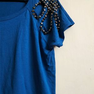 Blue Top With Beautiful Sleeves