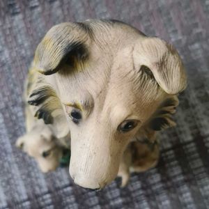 Ceramic Dog with 2 Puppies