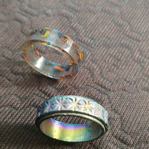 Handmade Resin + Silver Thumb Ring