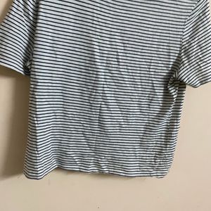 Zara White & Black Line Top