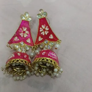 Dark Pink Jhumkas