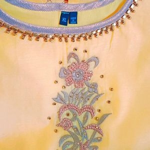 Yellow A-line Kurta