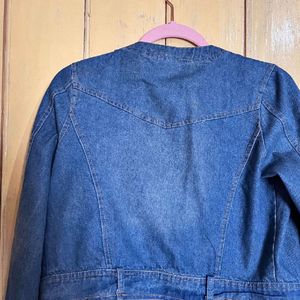 Blue Denim Crop Jacket