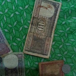 Combo Of Old Indian Notes And Coins