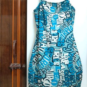 New With Tag! Blue Graphics Dress