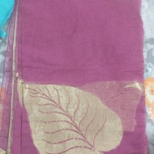 Purple Super Net Saree