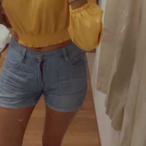 Denim Washed Shorts