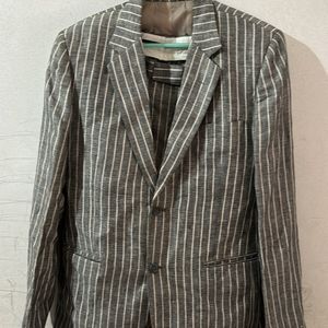Grey Strip Suit Set (men)