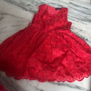 Red Embroidery Frock 3-4 Years