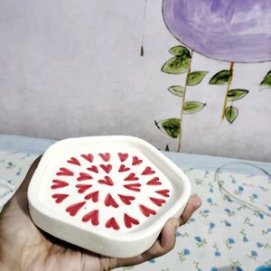 Red Heart Ceramic Plate♥️